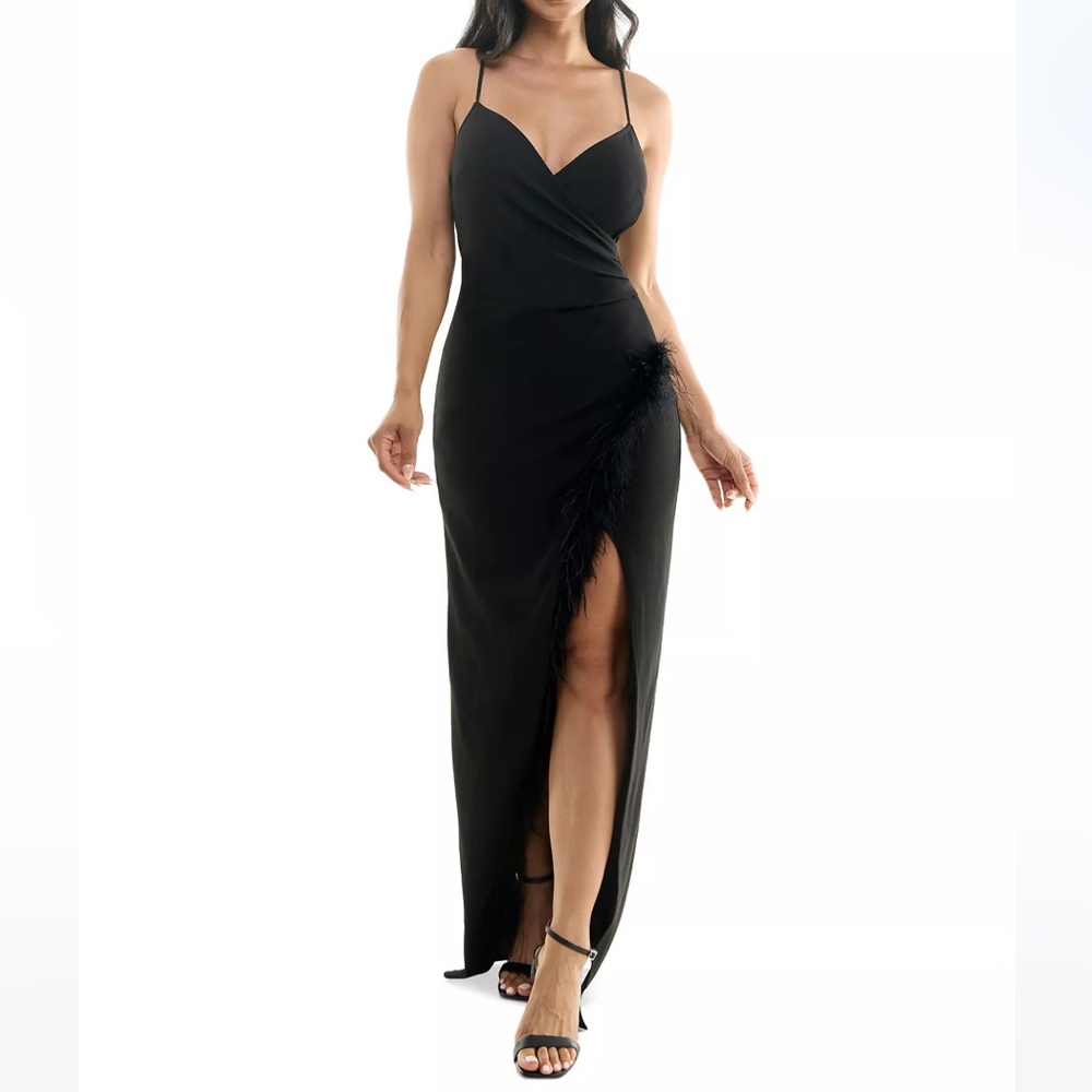 Emerald Sundae - scuba crepe feather dress